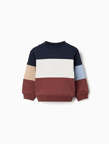 Sudadera de algodón con bloques de color