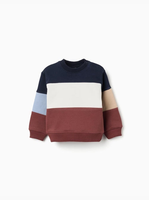 Sudadera de algodón con bloques de color - Kiabi Sudadera de algodón con bloques de color - Kiabi