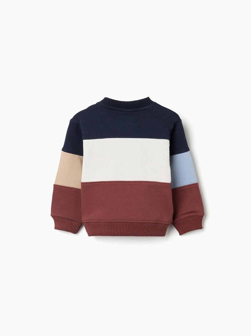 Sudadera de algodón con bloques de color Marrón - Kiabi