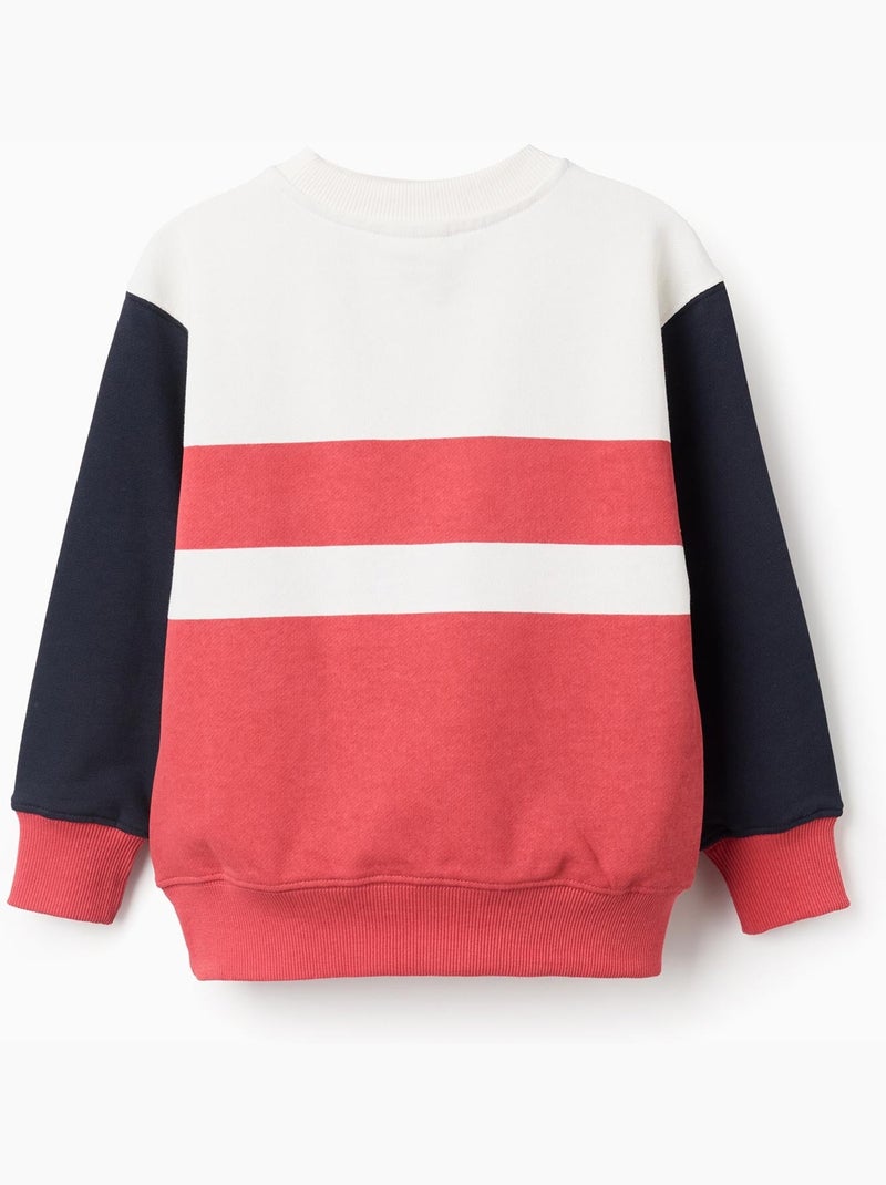 Sudadera de algodón con bloques de color Rojo - Kiabi