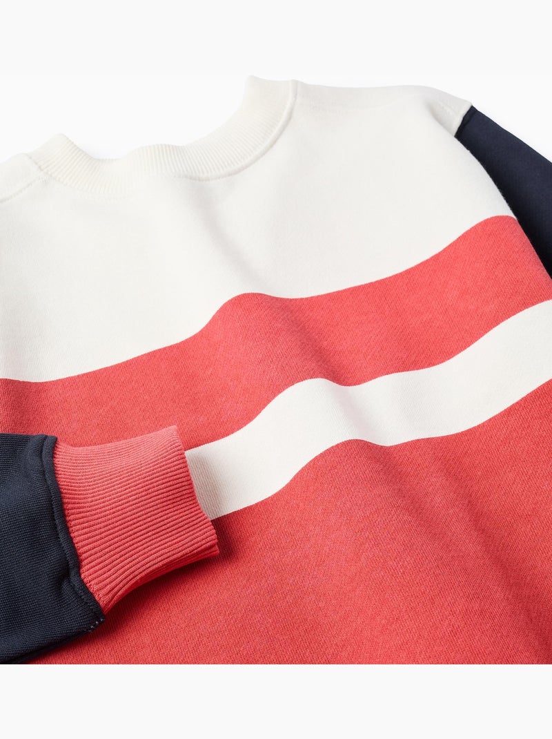 Sudadera de algodón con bloques de color Rojo - Kiabi