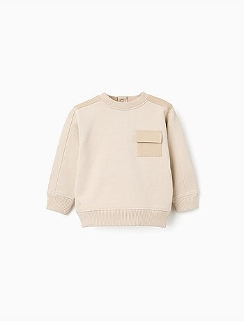 Sudadera de algodón con bolsillo en el pecho B&S