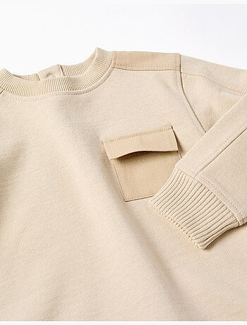 Sudadera de algodón con bolsillo en el pecho B&S