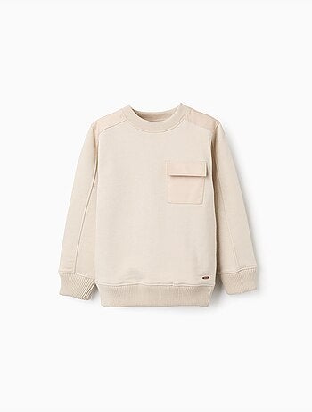 Sudadera de algodón con bolsillo en el pecho B&S
