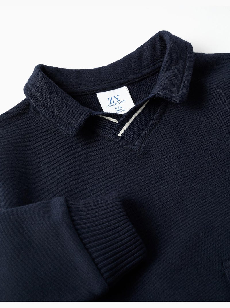 Sudadera de algodón con bolsillo grande Azul oscuro - Kiabi