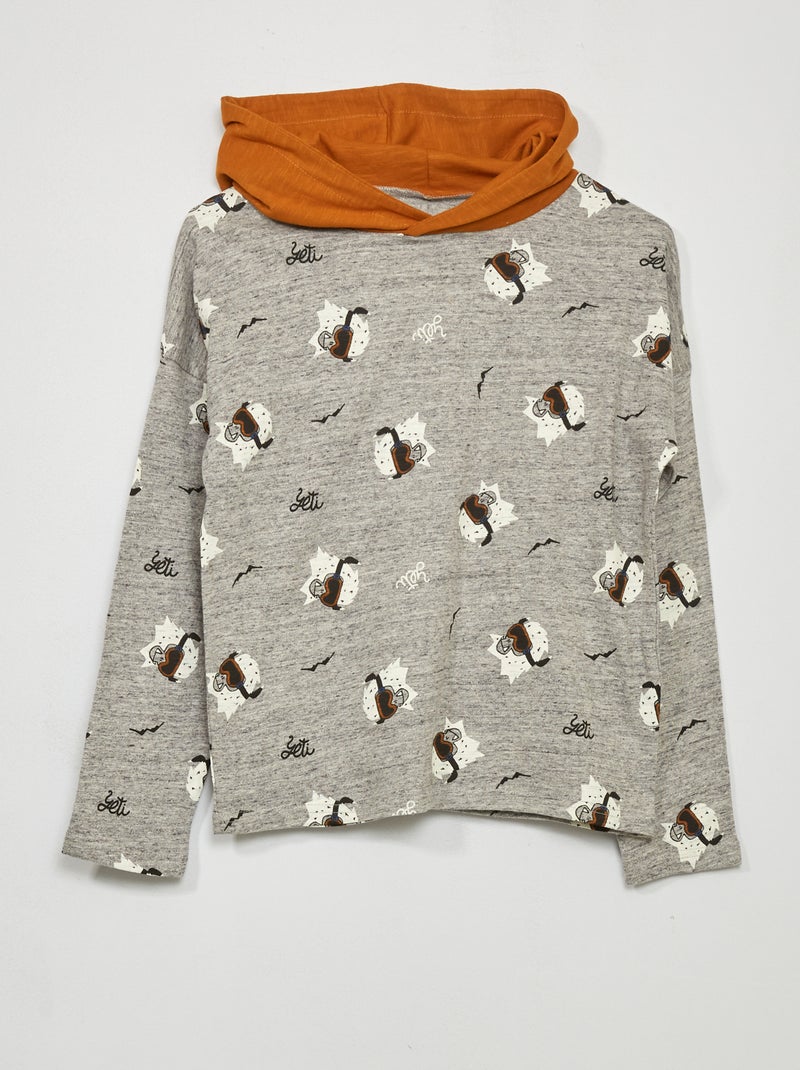Sudadera de algodón con capucha GRIS - Kiabi