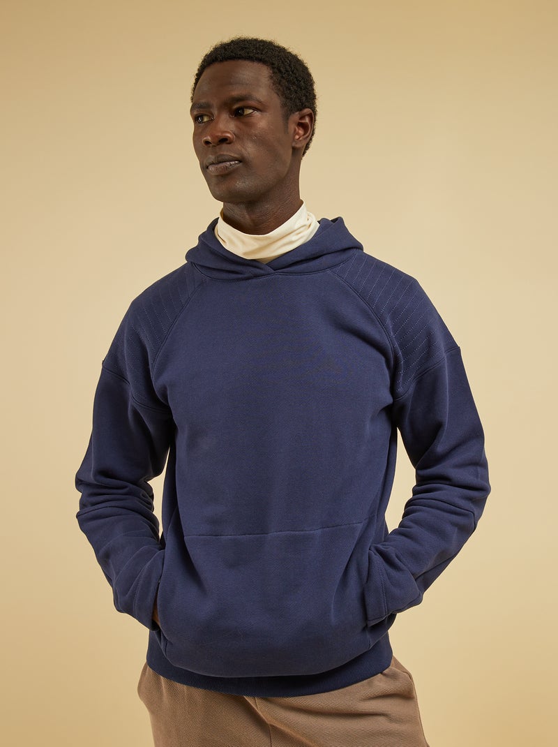 Sudadera de algodón con capucha negro iris - Kiabi