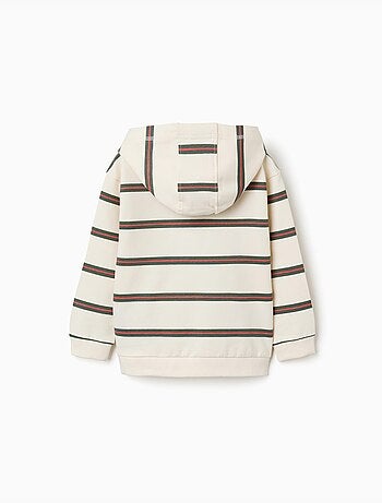 Sudadera de algodón con capucha y a rayas