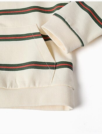 Sudadera de algodón con capucha y a rayas