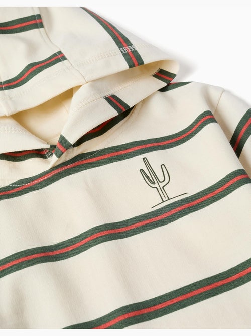 Sudadera de algodón con capucha y a rayas - Kiabi