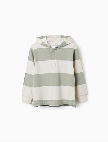 Sudadera de algodón con capucha y a rayas