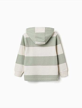 Sudadera de algodón con capucha y a rayas
