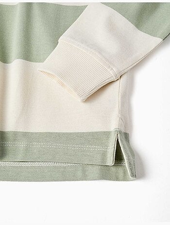 Sudadera de algodón con capucha y a rayas