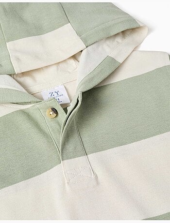 Sudadera de algodón con capucha y a rayas