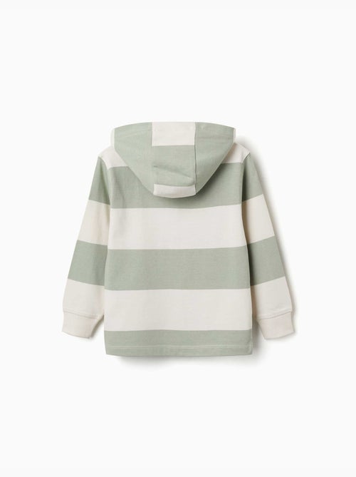 Sudadera de algodón con capucha y a rayas - Kiabi Sudadera de algodón con capucha y a rayas - Kiabi