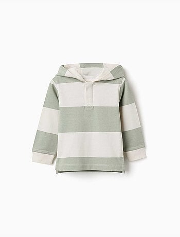 Sudadera de algodón con capucha y a rayas