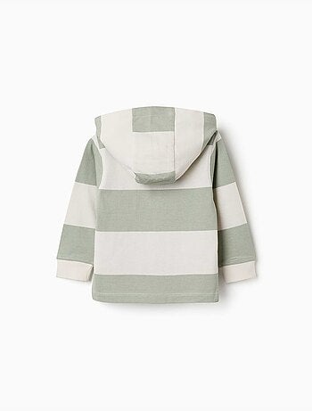 Sudadera de algodón con capucha y a rayas
