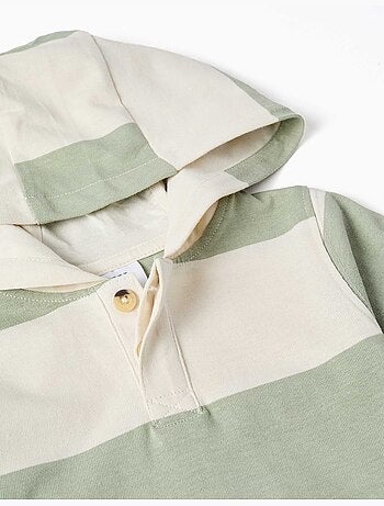 Sudadera de algodón con capucha y a rayas