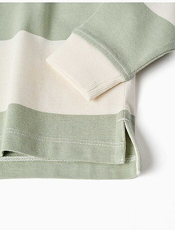 Sudadera de algodón con capucha y a rayas