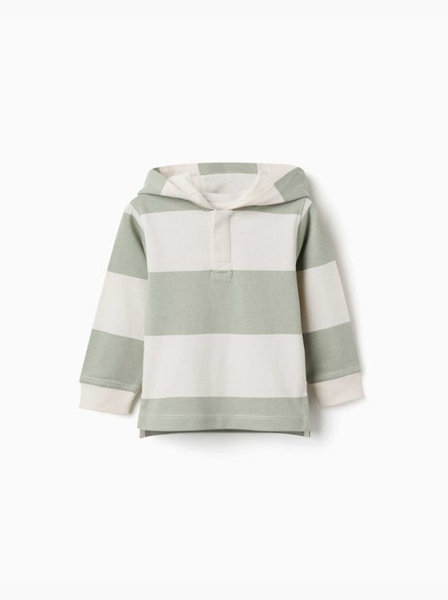 Sudadera de algodón con capucha y a rayas - Kiabi Sudadera de algodón con capucha y a rayas - Kiabi