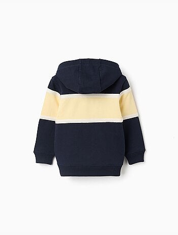 Sudadera de algodón con capucha y bloques de color