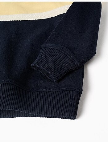 Sudadera de algodón con capucha y bloques de color