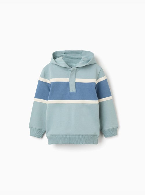 Sudadera de algodón con capucha y bloques de color - Kiabi