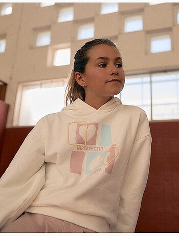 Sudadera de algodón con capucha y estampado de corazones