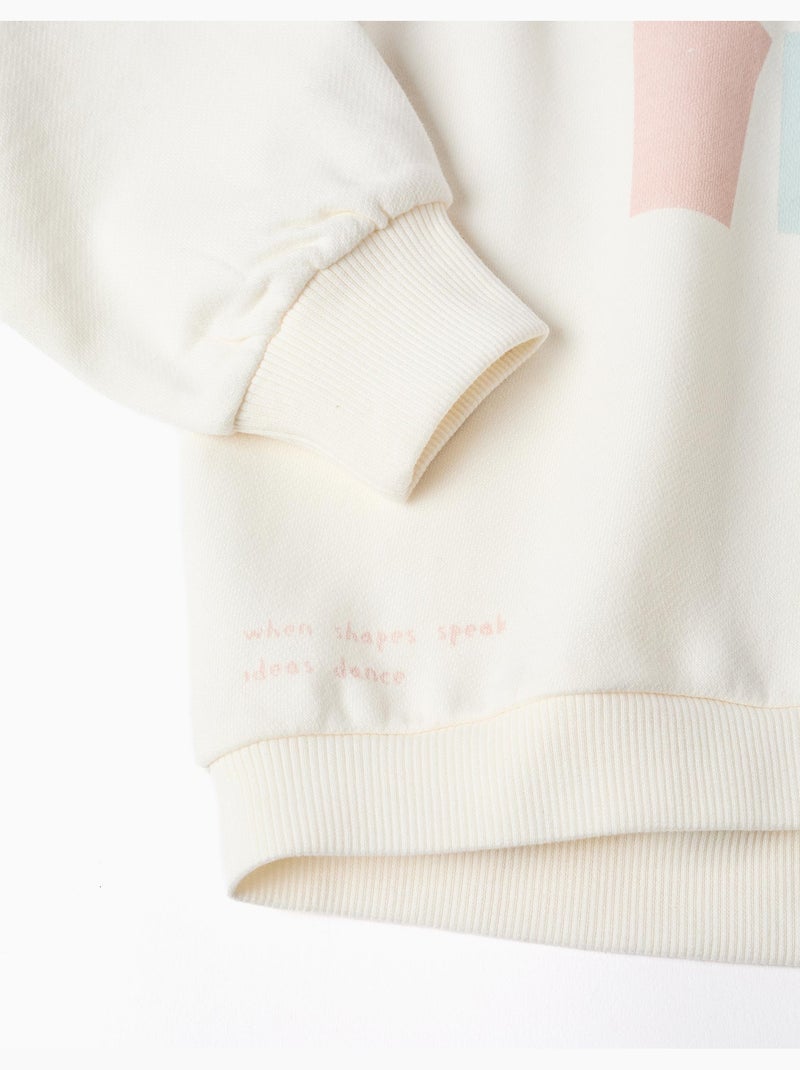 Sudadera de algodón con capucha y estampado de corazones Blanco - Kiabi