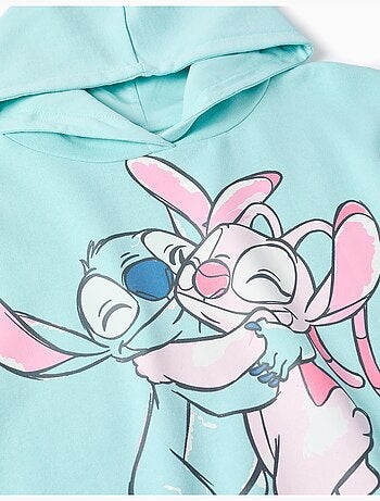 Sudadera de algodón con capucha y estampado Stitch
