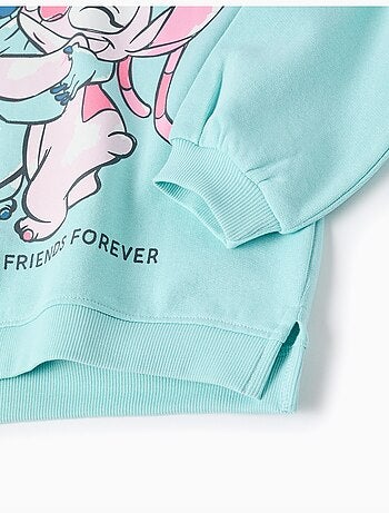 Sudadera de algodón con capucha y estampado Stitch