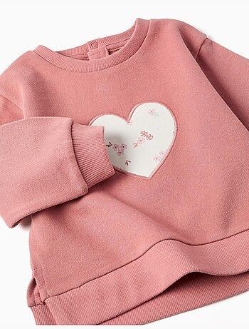 Sudadera de algodón con corazón bordado