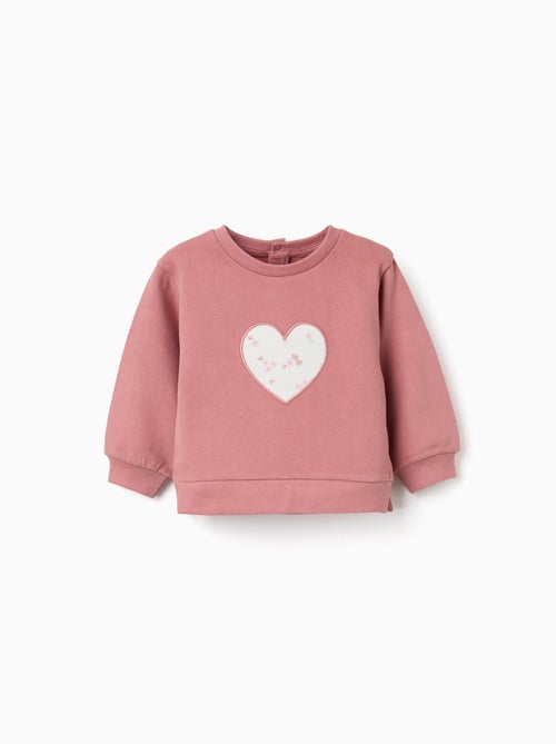 Sudadera de algodón con corazón bordado - Kiabi