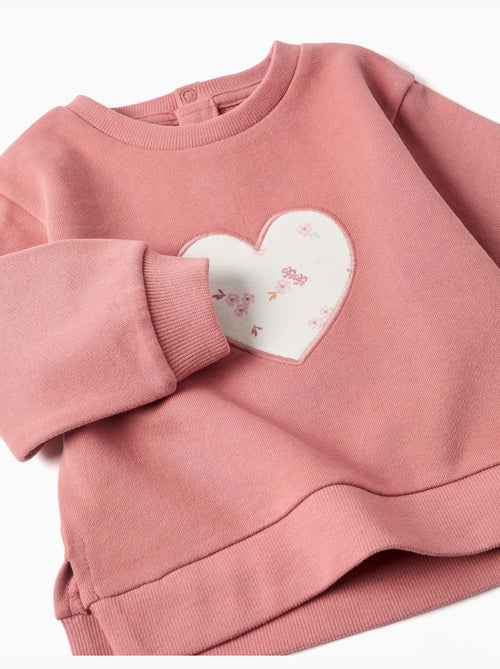 Sudadera de algodón con corazón bordado - Kiabi