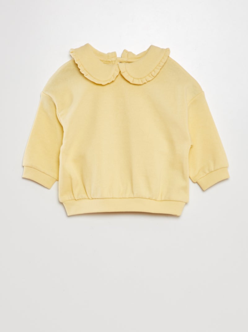 Sudadera de algodón con cuello bebé AMARILLO - Kiabi