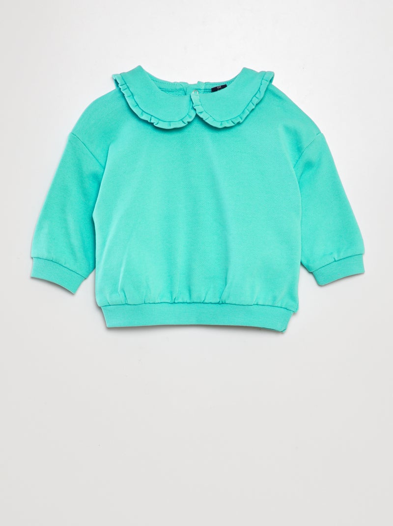 Sudadera de algodón con cuello bebé AZUL - Kiabi