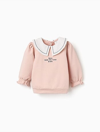Sudadera de algodón con cuello bordado