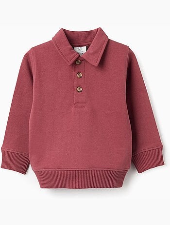 Sudadera de algodón con cuello polo