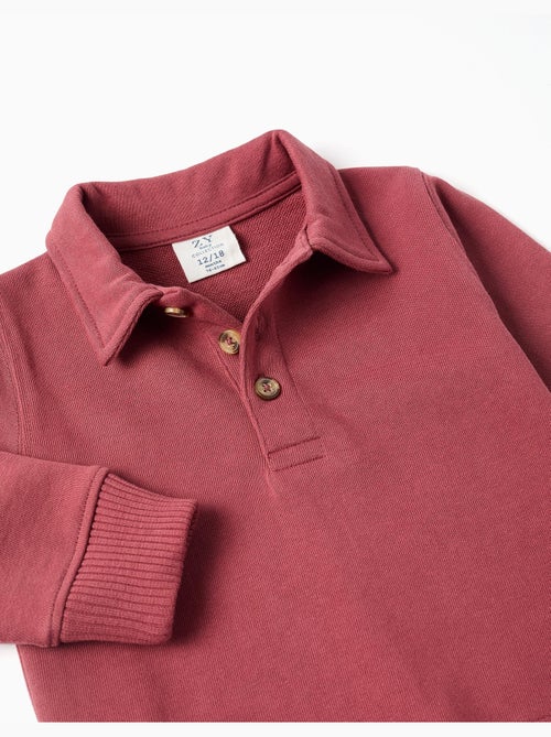 Sudadera de algodón con cuello polo - Kiabi
