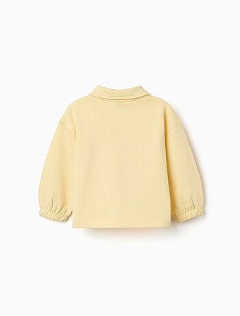 Sudadera de algodón con cuello polo y estampado