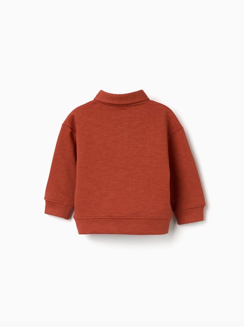 Sudadera de algodón con cuello polo y estampado - Kiabi