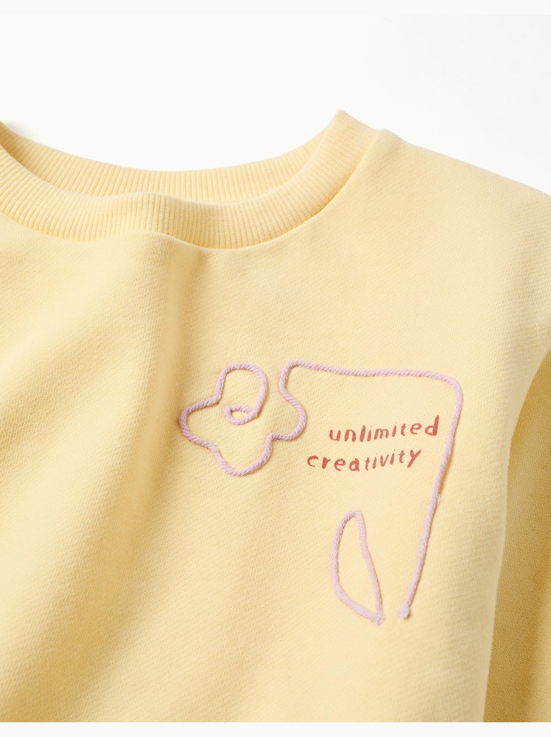 Sudadera de algodón con estampado Creativity Amarillo - Kiabi