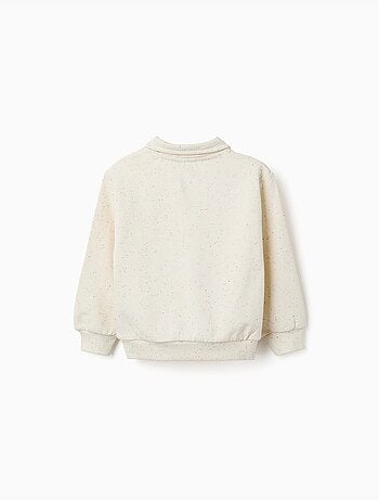Sudadera de algodón con estampado de corazón en relieve