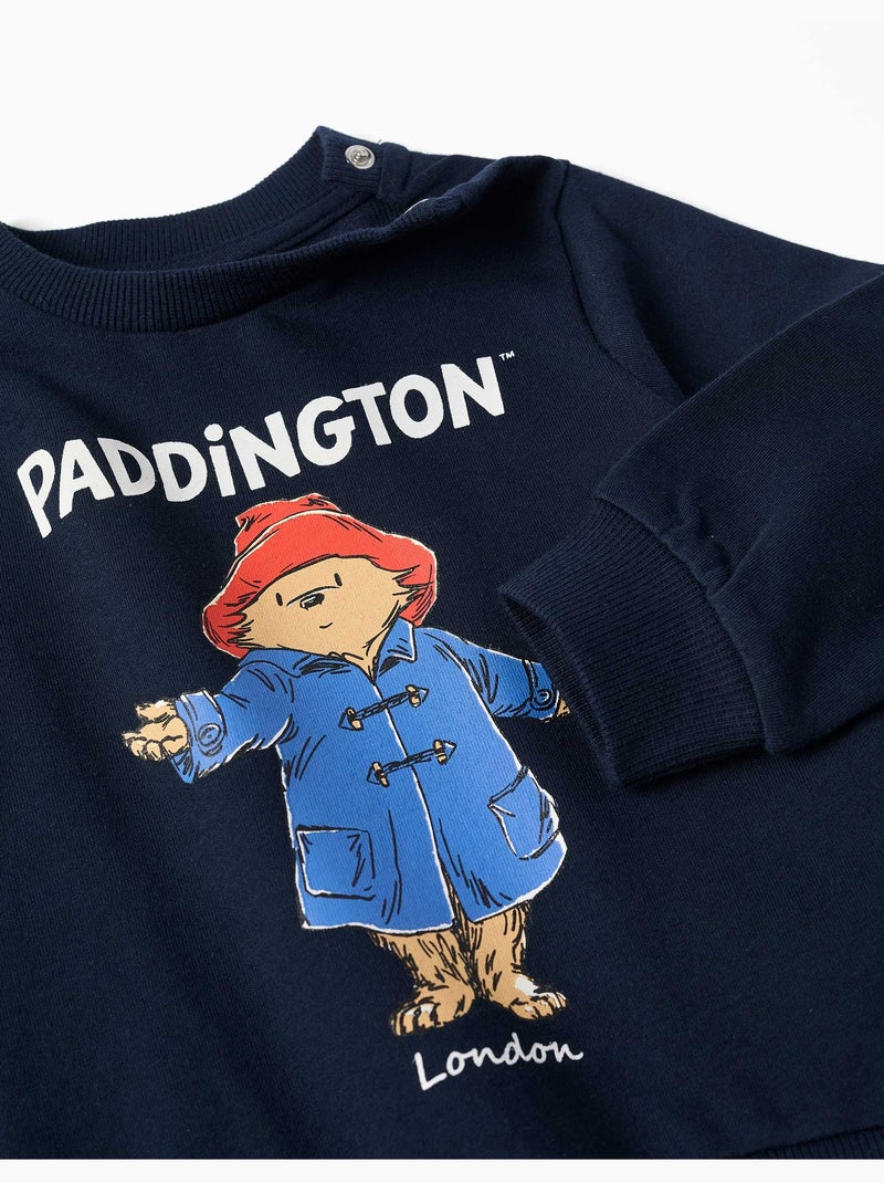 Sudadera de algodón con estampado de Paddington Azul oscuro - Kiabi