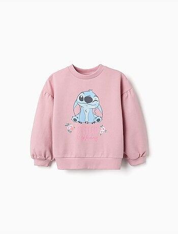 Sudadera de algodón con estampado de Stitch y hombros caídos