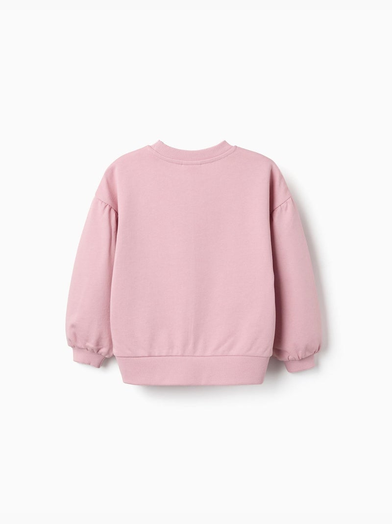 Sudadera de algodón con estampado de Stitch y hombros caídos Rosa claro - Kiabi