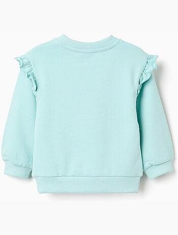 Sudadera de algodón con estampado floral y volantes