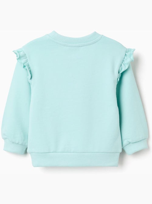 Sudadera de algodón con estampado floral y volantes - Kiabi