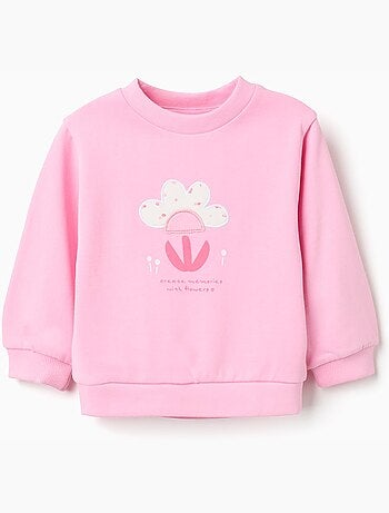 Sudadera de algodón con estampado frontal floral