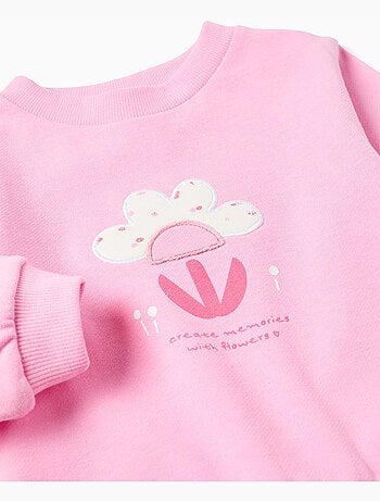 Sudadera de algodón con estampado frontal floral